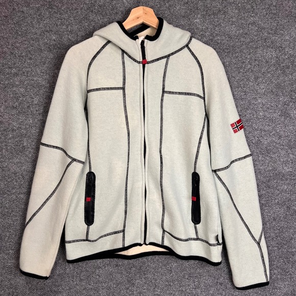 Dale of Norway Tops - Dale of Norway Full Zip Hoodie Womens Light blue Small Good Wool Contrast Stitch